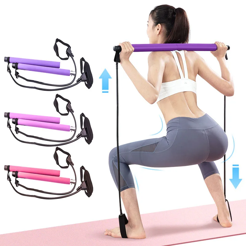 Neue Fitness Yoga Pilates Bar Stick Crossfit Widerstand Bands Trainer Yoga Pull Stangen Pull Seil Tragbare home Gym Körper Workout