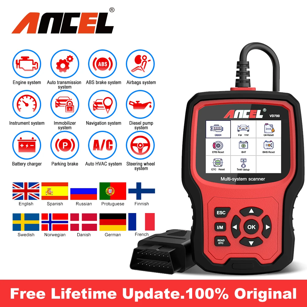 Ancel All System Obd2 Automotive Scanner For Vag Vw Audi Oil Abs Epb Tps Airbag Obd 2 Car Diagnostic Tools - Diagnostic Tools - AliExpress