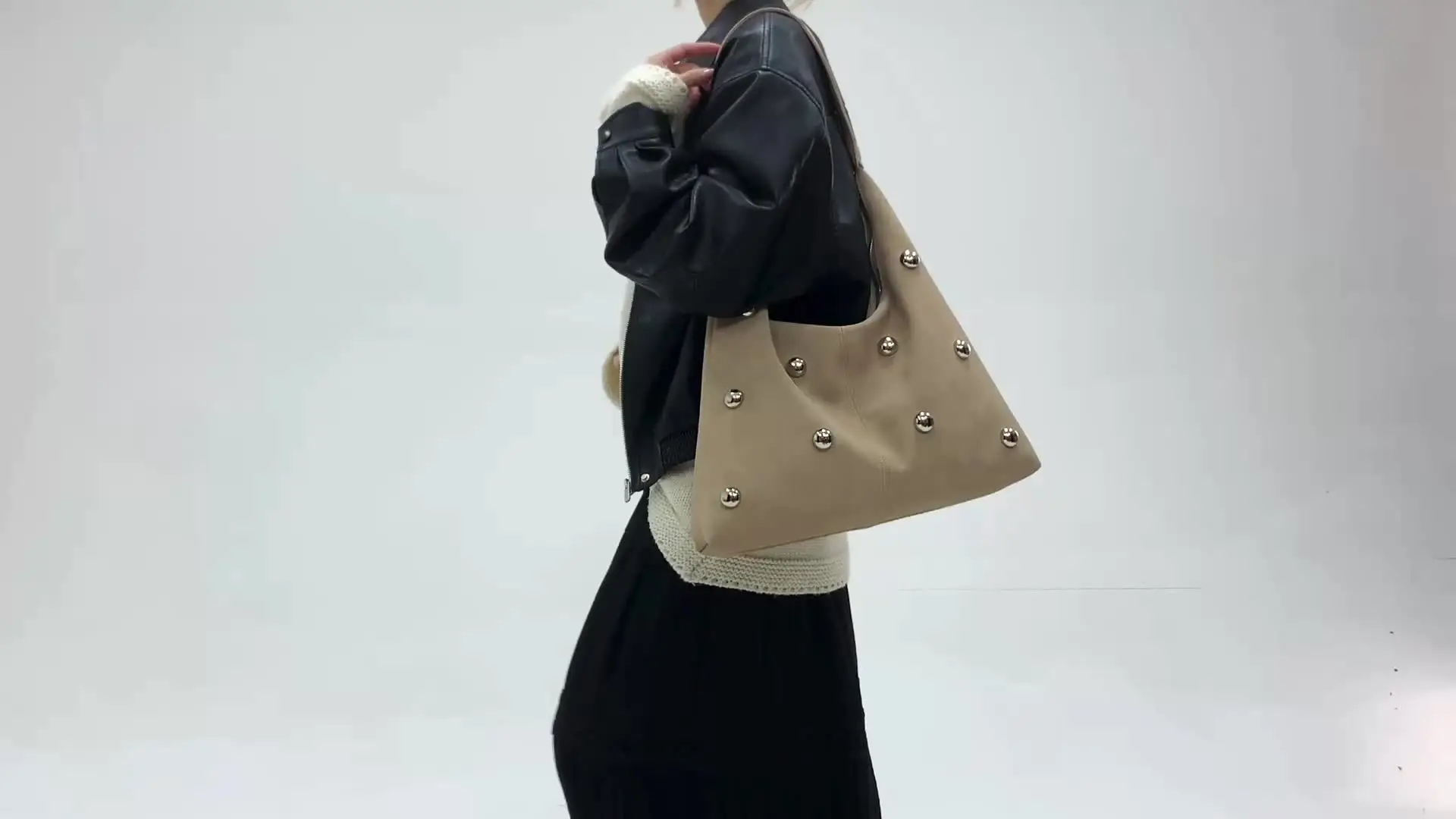 Замшевая кожаная сумка-хобо для женщин