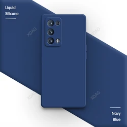 Elegant Liquid Silicone Phone Case - Skin-Friendly Pure Color Back Cover for OPPO Reno6 Pro (Navy Blue)