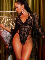 Offene Anal-Bodys für Damen, sexy Dessous, erotisches Kostüm, exotischer Teddy, Babydolls, Hochzeitskleid, hohler BH, durchsichtiges Unterwäsche-Set 4