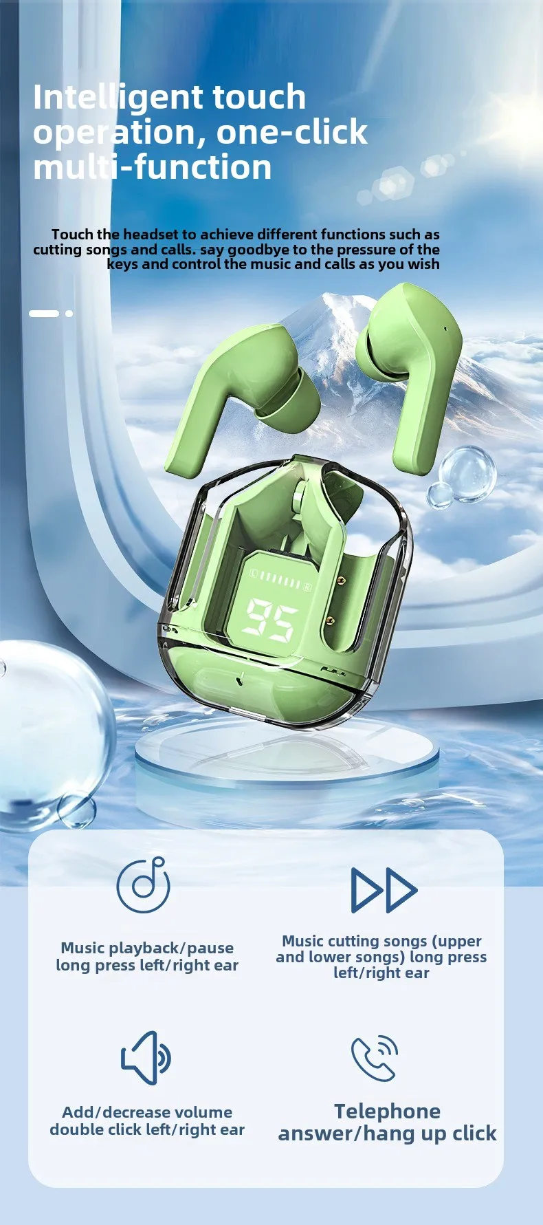 New In-Ear True Wireless TWS Bluetooth Headset Digital Display LED Power Supply