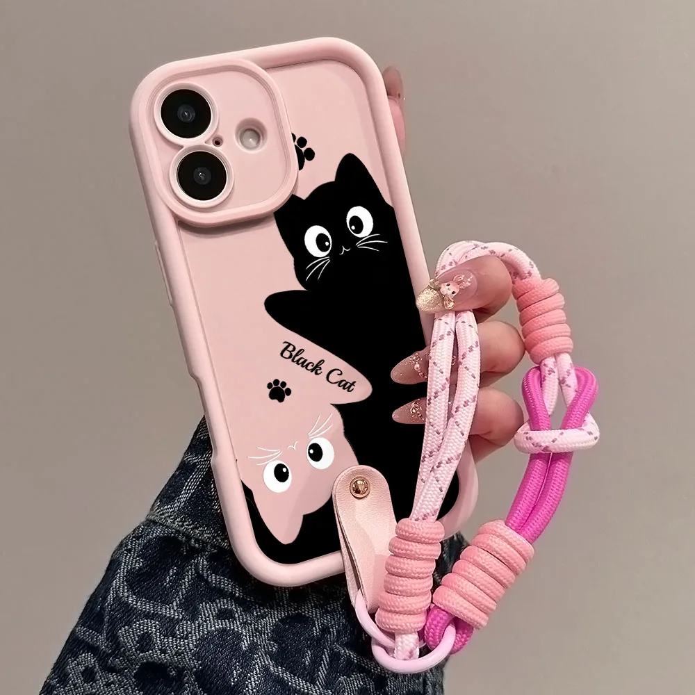 Lovely Cat Design Wrist Lanyard Case with Hand Strap Cover