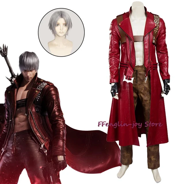 Devil May Cry 3 Dante Cosplay Costume Red Coat Gaming 