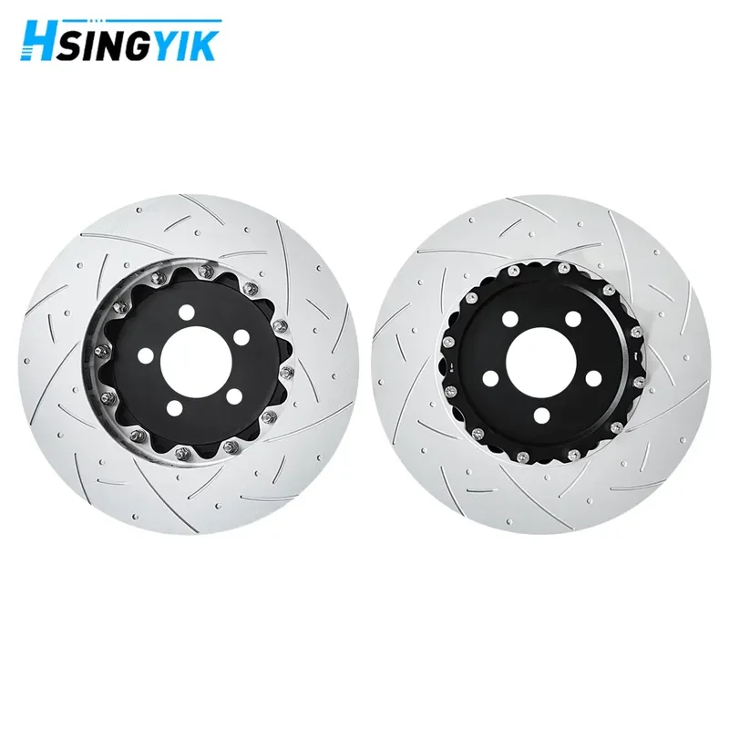 싱이크 KR3Z-2C026-A 370mm 딤플 슬롯형 리어 브레이크 디스크 (포드 머스탱 쉘비 GT500 2020 2021 2022 5.2L KR3Z2C026A 용)