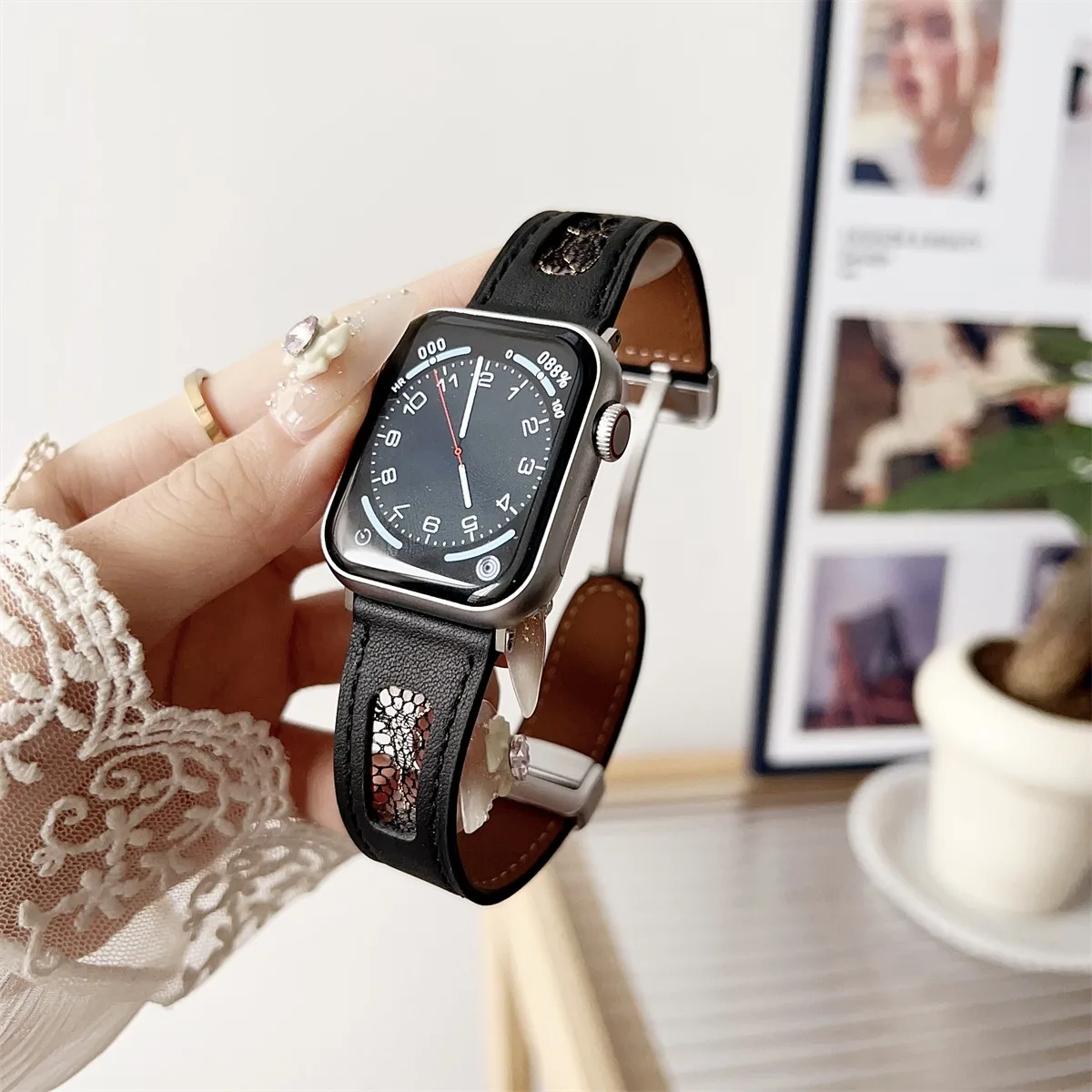 Watch Band For iWatch 42/44/45/46/49mm 38/40/41mm PU Leather Fashion Watch Strap For Watch Series Ultra2 Series 10/9/8/7/6/5/4/3/2/1_voghion.com