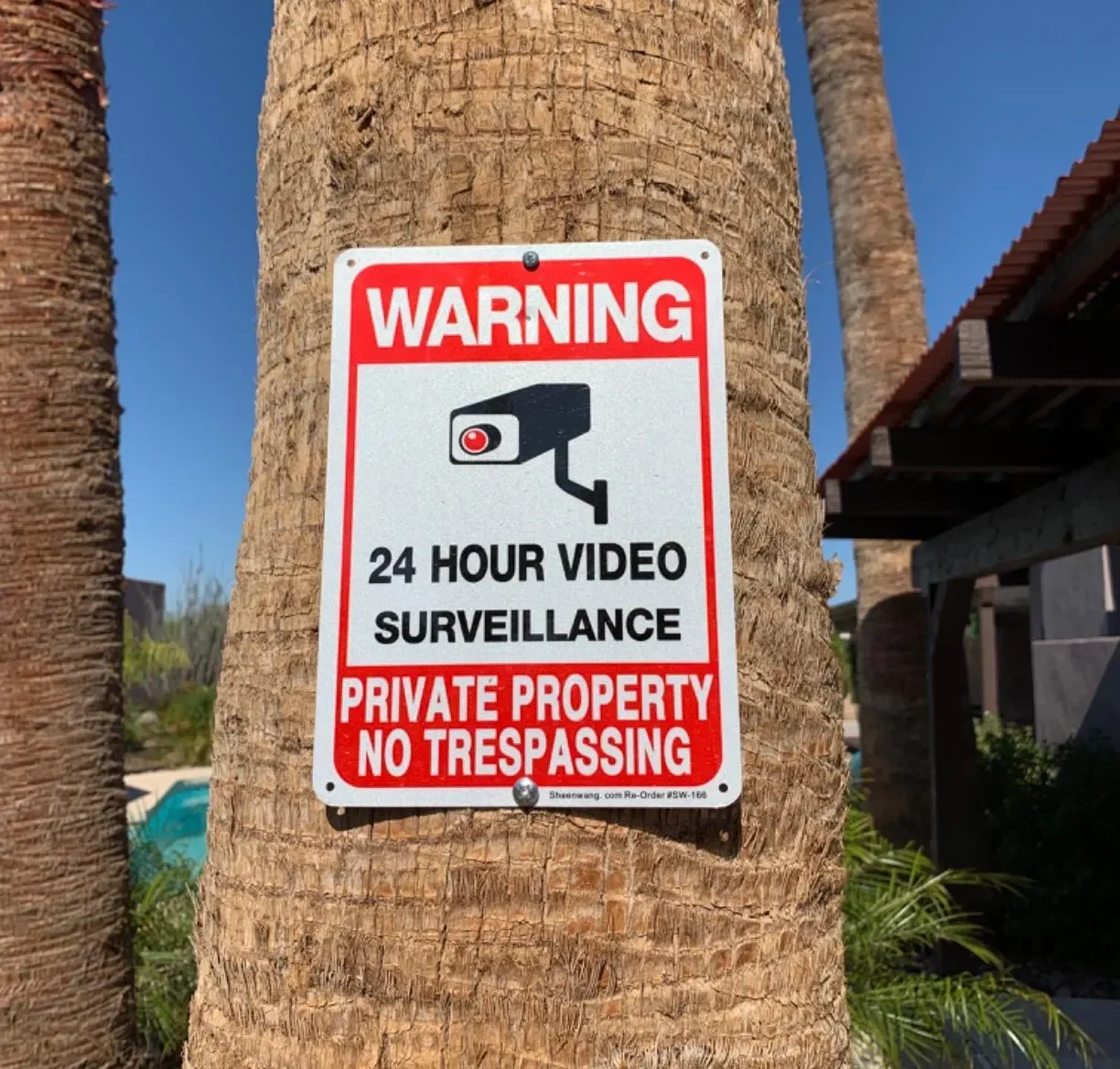 24-hour Private Property Trespassing Sign Video Surveillance Signs Outdoor Security Camera Sign Home CCTV