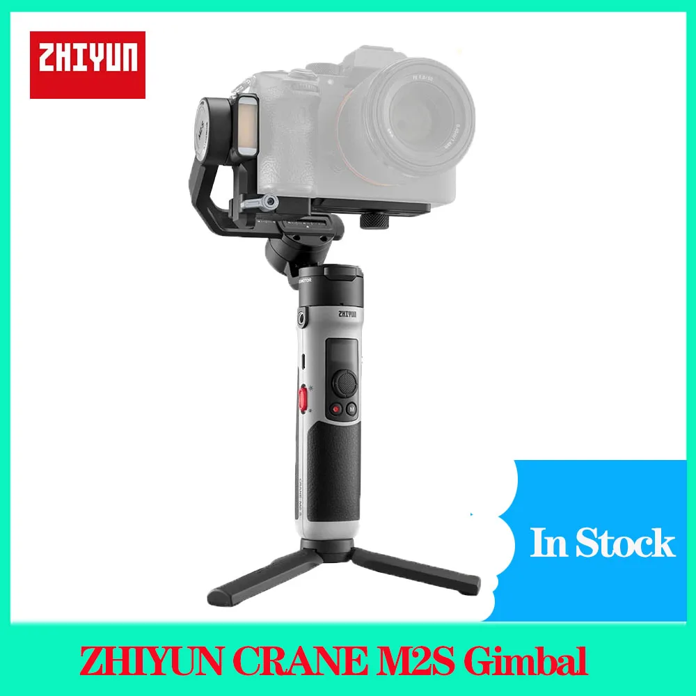 Zhiyun Crane M2S Stabilizzatore Portatile Per Sony Canon Action Compact Camera Stabilizzatore A 3 Assi Led Fill Light Per Iphone 14 Pro Max