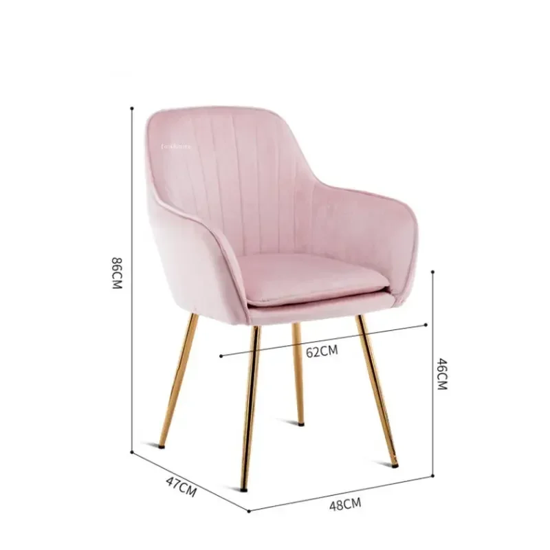 Modern Light Luxury Velvet Dining Chairs Household Living Room Chair Kitchen Furniture Home Backrest Creative Dining Room Chair