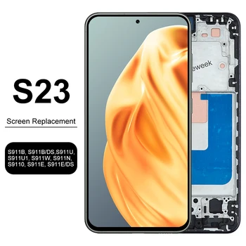 Schermo TFT S23 SM-S911B SM-S911B/DS con Cornice per Samsung Galaxy S23, Display LCD, Schermo Touch Digitale Sostitutivo