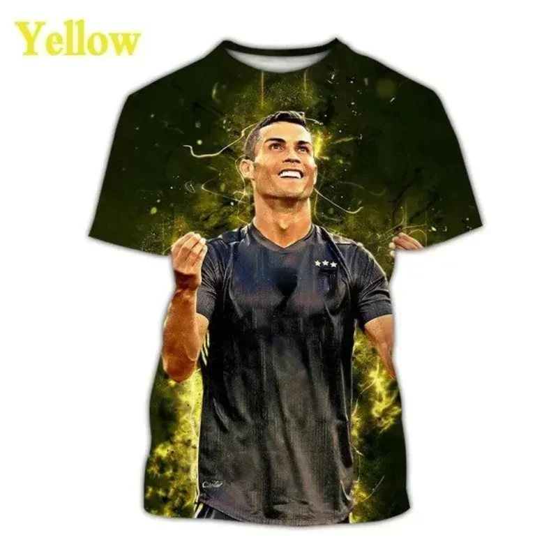 Fashion Cristiano Ronaldo Football Star 3D Printing T Shirt Summer New Casual Men Cool Round Neck Short Sleeve Y2K T-Shirt Tops