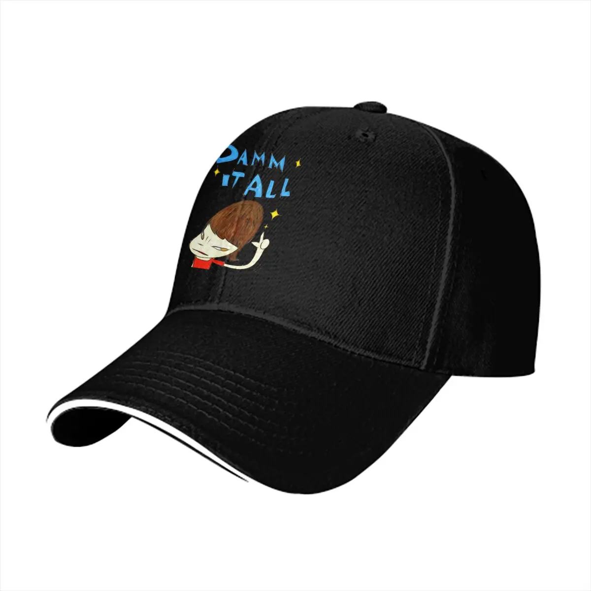 Фото Потертая Мужская бейсболка Damm It All Sports, Снэпбэк кепки, шапка для папы, японская художественная Кепка для гольфа Yoshitomo Nara №2