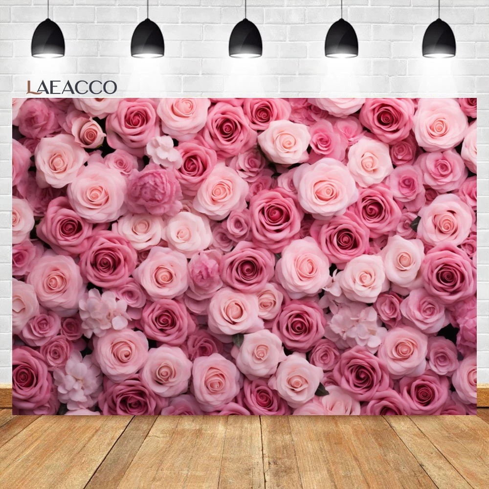 

Laeacco Light Pink Rose Wall Photography Backdrop Wedding Bridal Shower Anniversary Girls Birthday Party Portrait Background