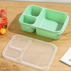 Versatile Bento Lunch Box with 3 Compartments - Reusable Food Storage (Green lunch box)