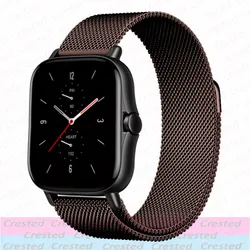 Premium Milanese Loop Stainless Steel Bracelet Strap for Amazfit GTS-2-mini (Coffee)