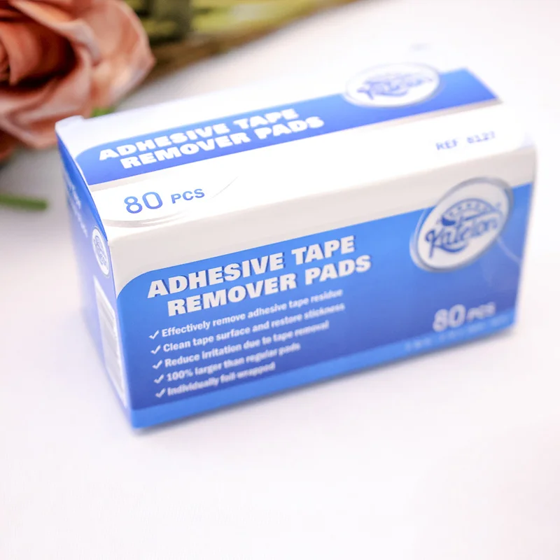 Independent Package Lace Adhesive Remover Pads 20Pcs 80Pcs Strong Adhesive Removal Wipes For Wig Double-Sided Tape, Liquid Glue