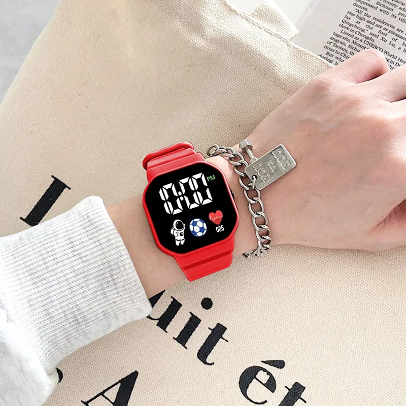 

Digital Watch Electronic Smart Watch for Men Children Waterproof Square Dial LED Spaceman Sports Men Women Digital Wristwatch