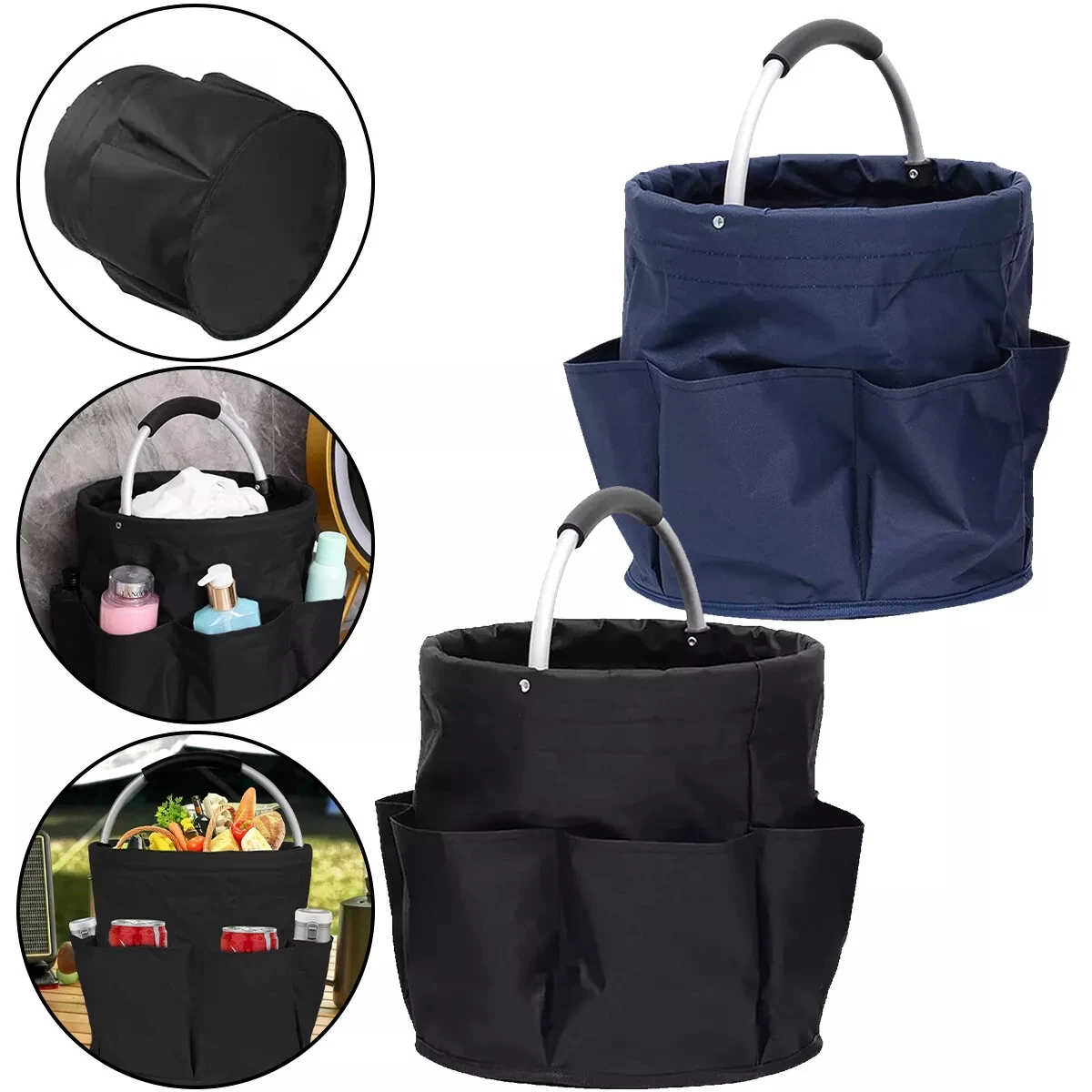 Multifunctional Picnic Outdoor Beach Basket Handheld Foldable Storage Washbag Bath Home Shopping Cleaning Basket