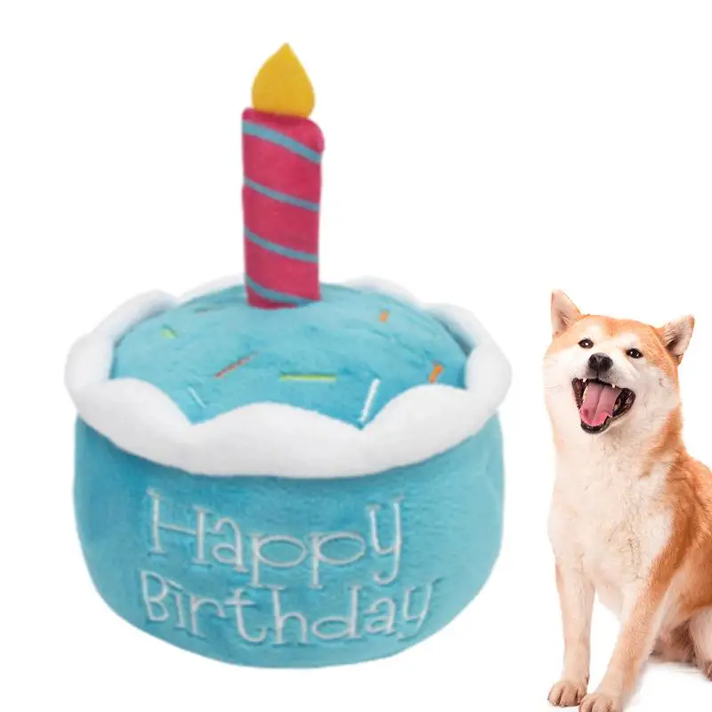 Farcito Torta Di Compleanno Cane Giocattolo Carino Cappello Torta Peluche Regali Di Compleanno Per Cani Cane Compleanno Giocattolo Peluche Cane Giocat
