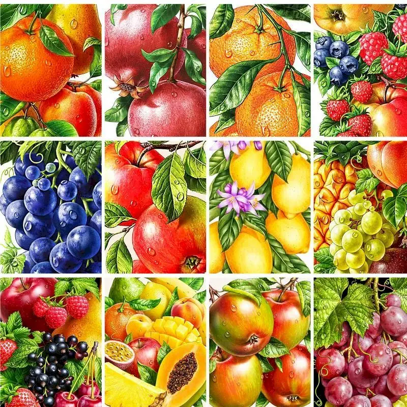 

GATYZTORY 60x75cm DIY Oil Painting By Numbers Fruit Picture By Numbers On Canvas Scenery Home Decor Unique Gift