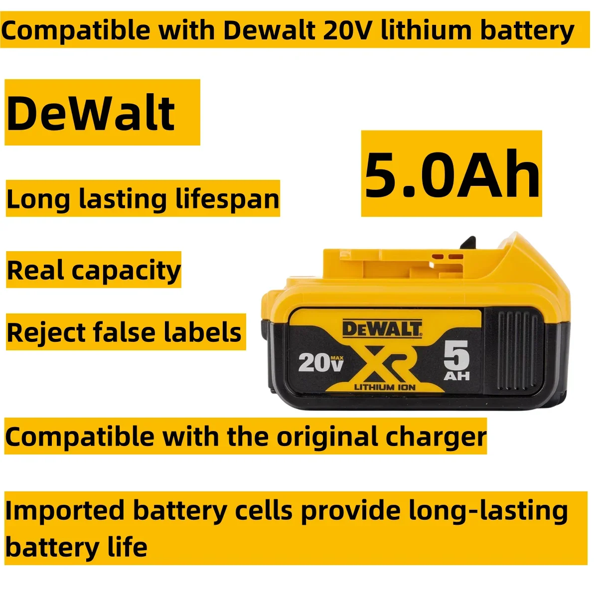 

9000mAh Lithium Battery For DeWalt 18V 20 Volt Max 6.0Ah 9.0Ah DCB205 DCB206 Replacement Li ion Battery Power tool Batteries