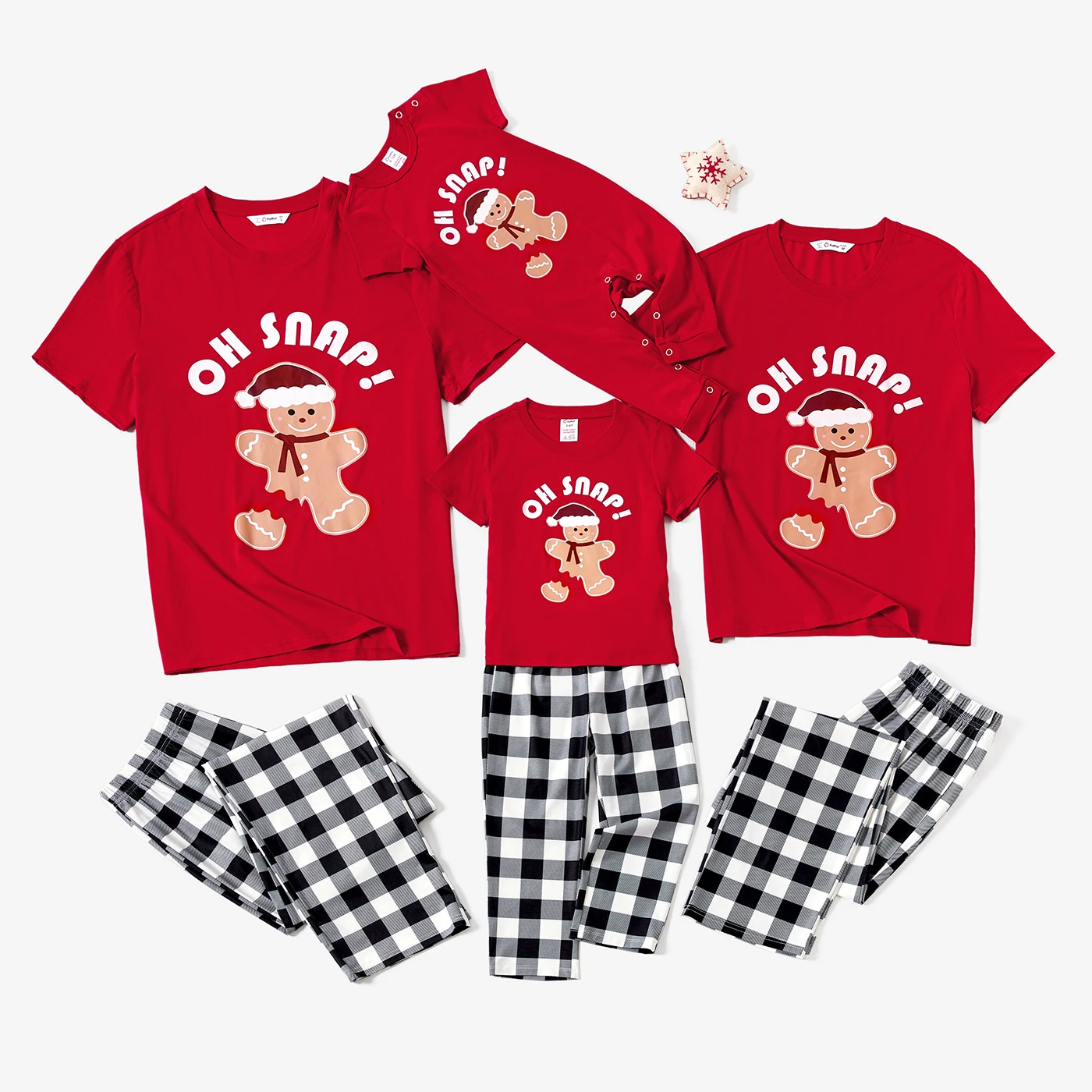 thumbnail image 2 of Conjunto de pijama familiar navideño PatPat, informal, opaco, de poliéster y licra, a juego, 2 of 5