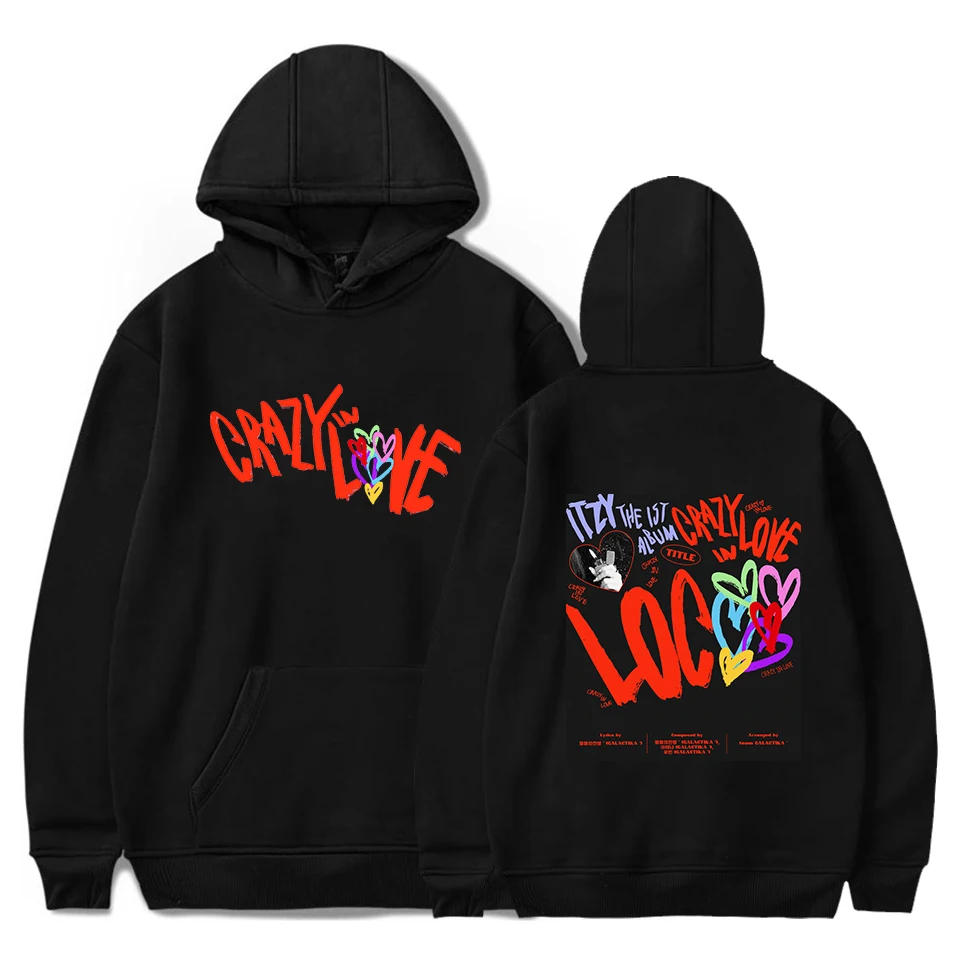 

ITZY Hoodie Streetwear HIP HOP Crazy In Love Graphic Hoodies Men Women Oversized Sweatshirt Pullovers Y2K Gothic Casual Hoodies