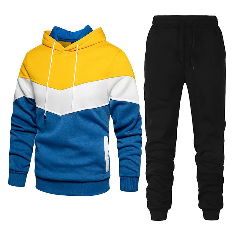

2023 new Men's Tracksuit Set Male Joggers Hooded Sportswear Hoodie+Pant 2 Piece Sets Hip Hop Sports Cloth Suit S-3XL