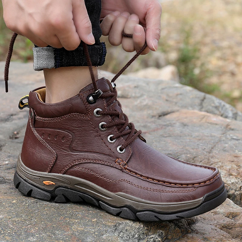 Luxuriöse Herren Motorradstiefel Aus Leder Mit Winterfutter_voghion.com
