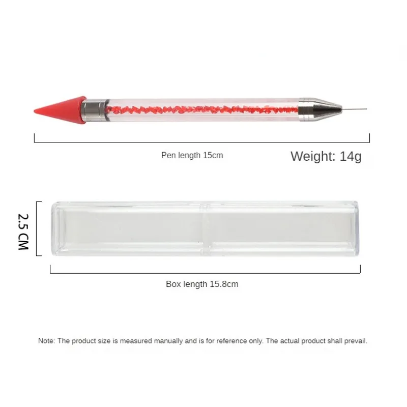 Double Head Nail Art Diamond Embroidery Drill Dot Painting Point Pen With Box Rhinestone Picker Wax Pencil Crystal Handle Tool 6