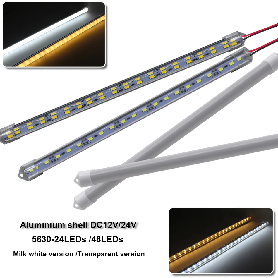 

DC12V/24V LED Light Strip 330X15mm Aluminium shell Hard Rigid Tube Bar Lamp IP65 Waterproof 5630-led bead Lights Strips For DIY