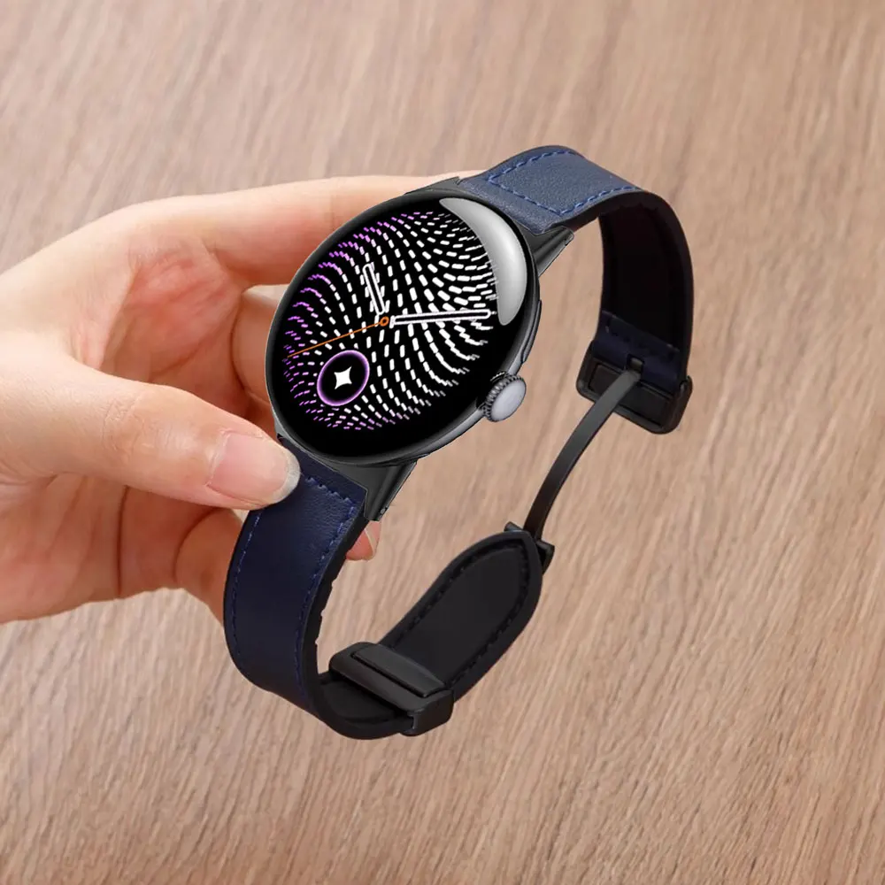 Magnetic Leather-Silicone Wristband Accessory, 45mm/41mm