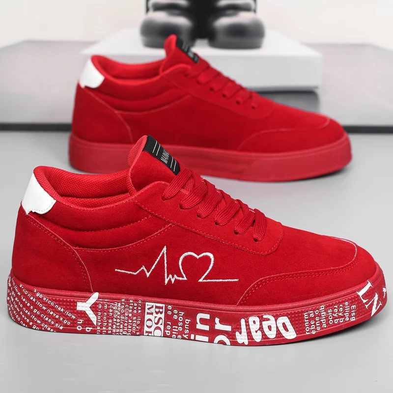Breathable Mid-Top Sneakers , Heart & Music Graphic Design, Casual Streetwear Shoes for Couples, Valentine's Day & Birthday Gift 5