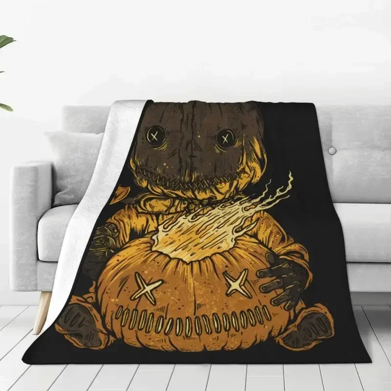 Halloween Trick R Treat Sam Pumpkin Warm Flannel Throw Blanket for Bedroom Office Bedspreads S7b38a376c4164a26998432aae7c10167J