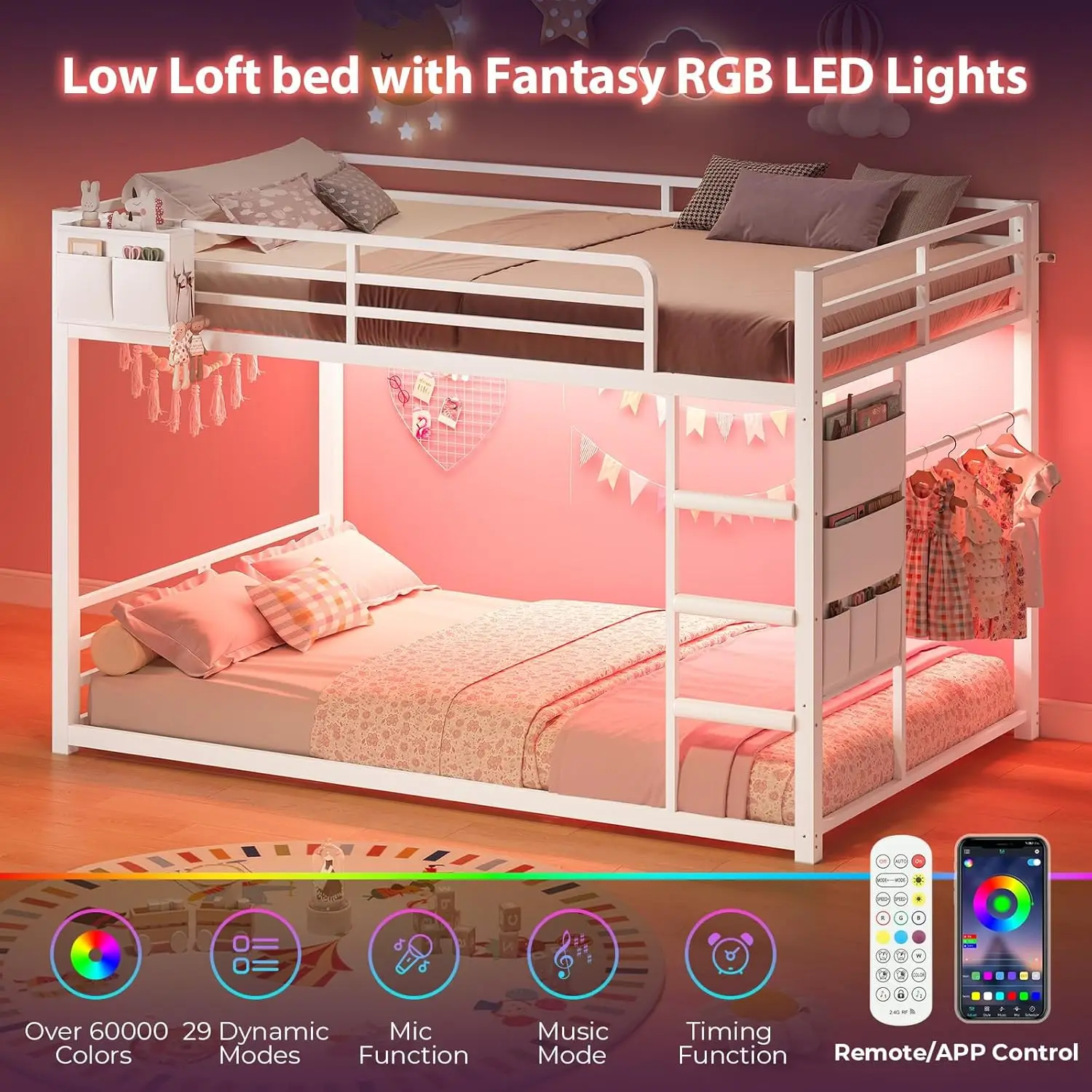 LED Metal Bunk Bed 3