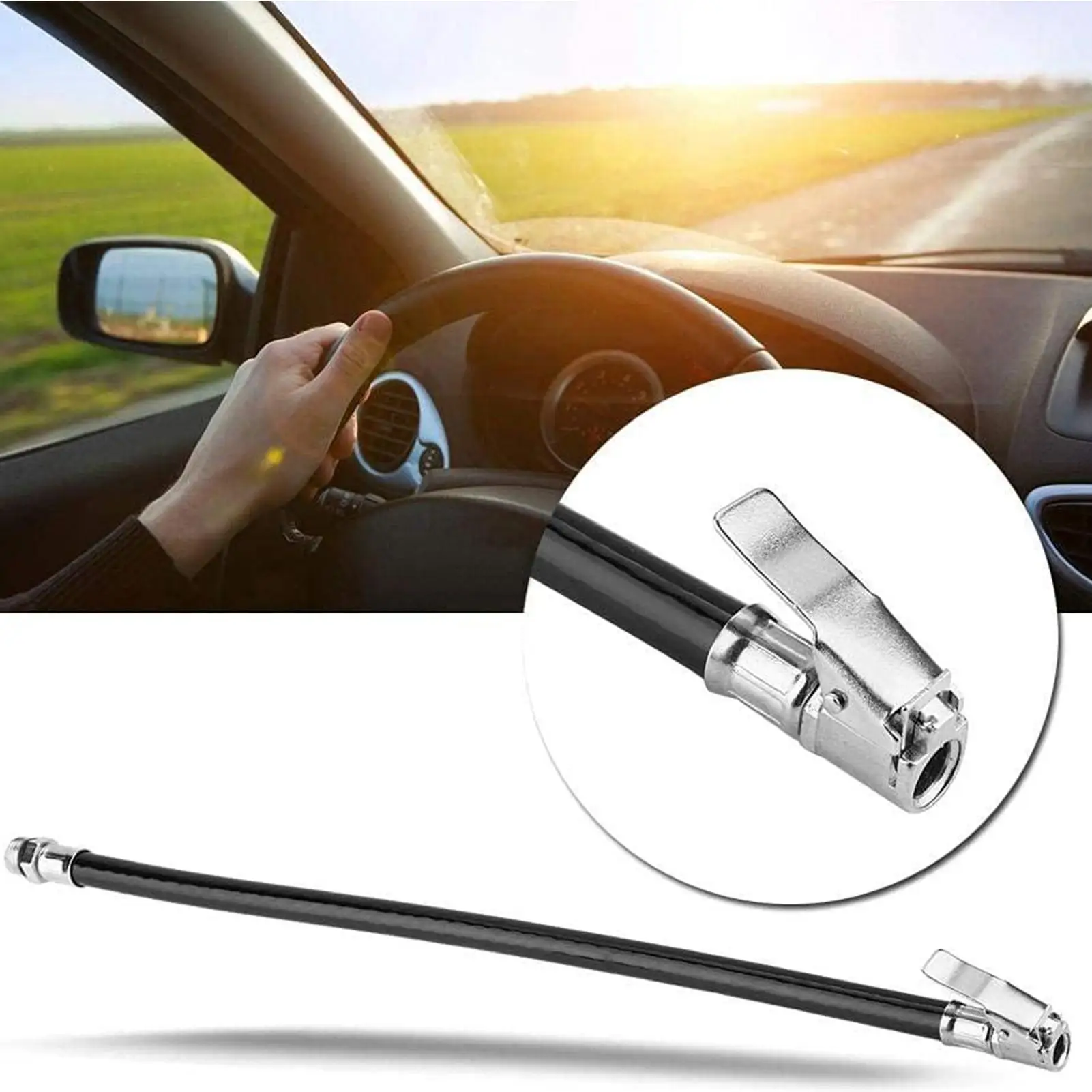 Car Tire Air Inflator Hose Inflatable Pump Extension Tube Adapter Twist Tyre Air Connection Bike Motorcycle