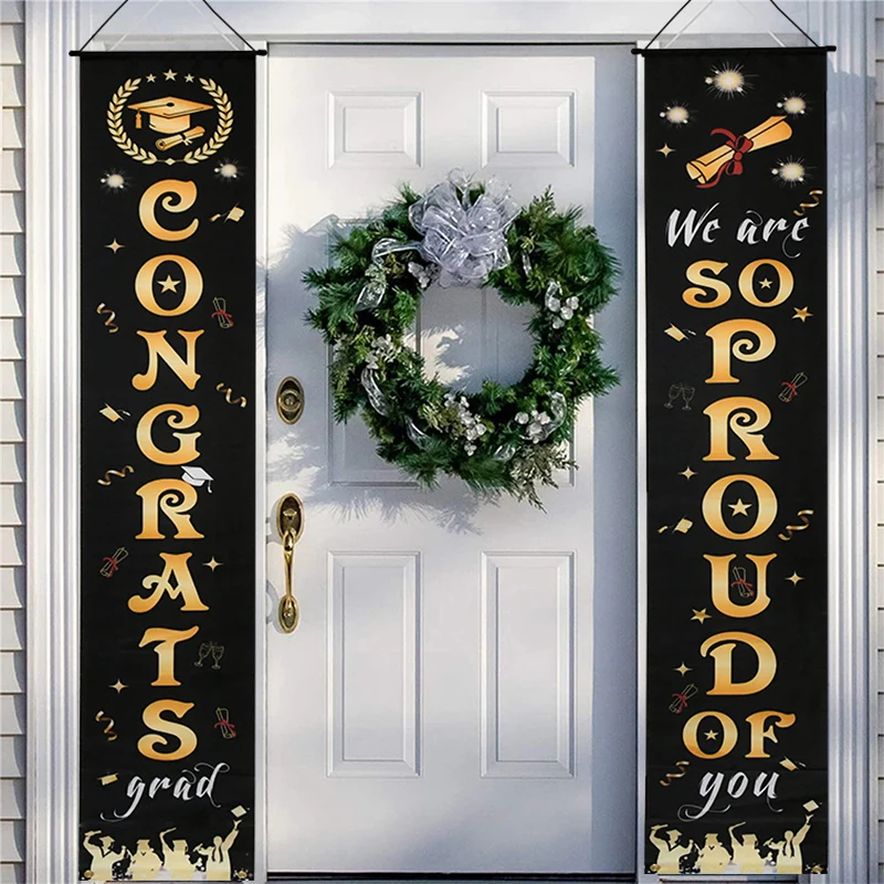 

2023 Graduation Party Decoration Banner Bachelor Hat Congrates Grad Wall Door Hanging Banner For Home Celebrate Graduation Party