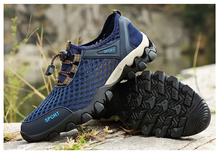 Herren Mesh atmungsaktive Wanderschuhe Sommer rutschfeste weiche Sohle Sportschuhe Outdoor verschleißfeste stoßdämpfende Laufschuhe – Detail 21
