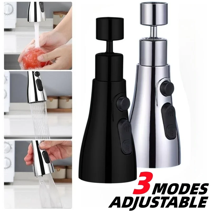 Faucet Aerator 360&deg; Rotating Faucet Aerator Sink Sprayer Three-Position Adjustable Kitchen Sink Tap Head Water Saving Nozzle Faucet Attachment
