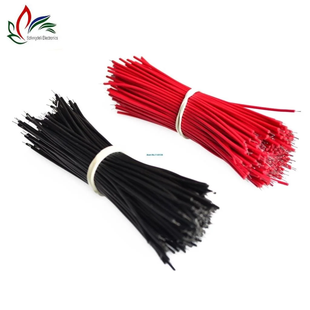 

100pcs Breadboard Jumper Cable Wires Tinned 0.96cm Black & Red _wire