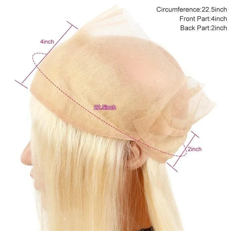 613 Blonde 360 Lace Frontal Closure Human Hair Straight Hair Transparent Lace Frontal 16-20 Inch 613 Pre Plucked