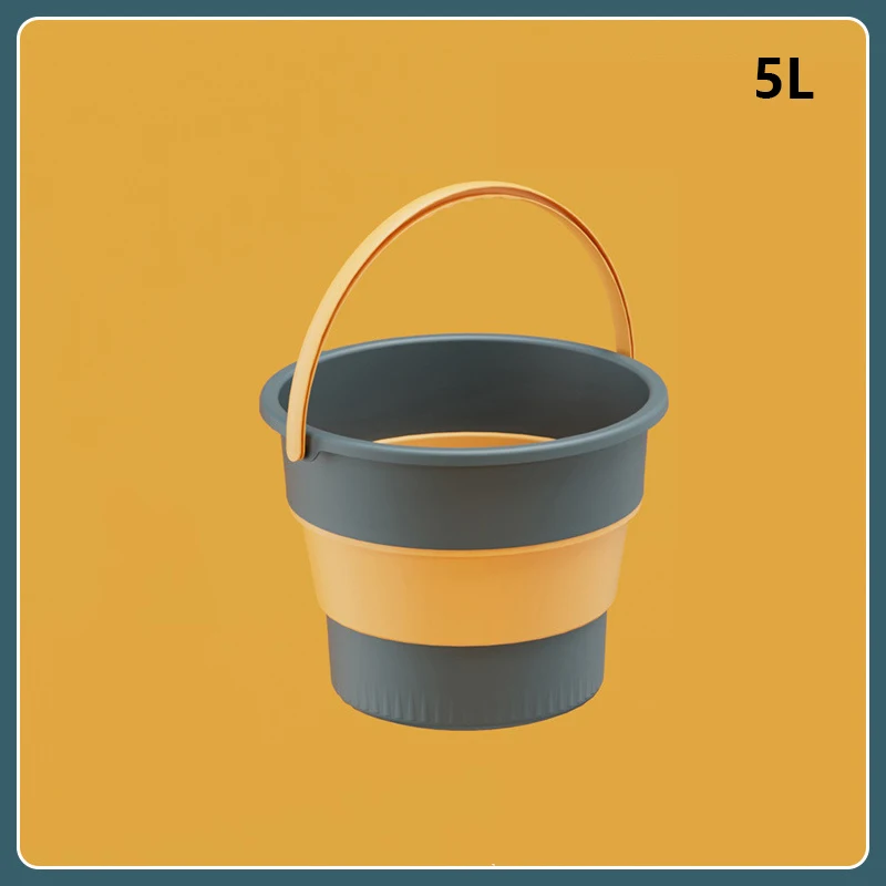 5/10L Silicone Bucket for Fishing Promotion Folding Bucket Car Wash Outdoor Fishing Supplies Square Bathroom Kitchen Camp Bucket