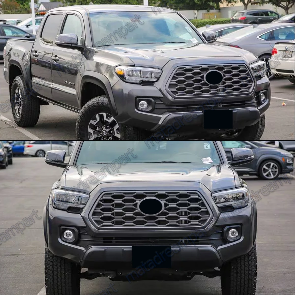 

Для 16-2023 Toyota Tacoma TRD передний бампер решетка с магнитным серым грилем объемный