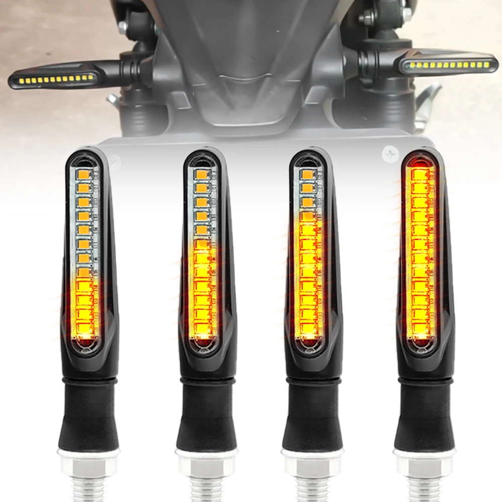 2/4Pcs Motorcycle Turn Signal Lights Universal LED Motorbike Turning Indicators Daytime Running Waterproof 12V Motorbike Lights