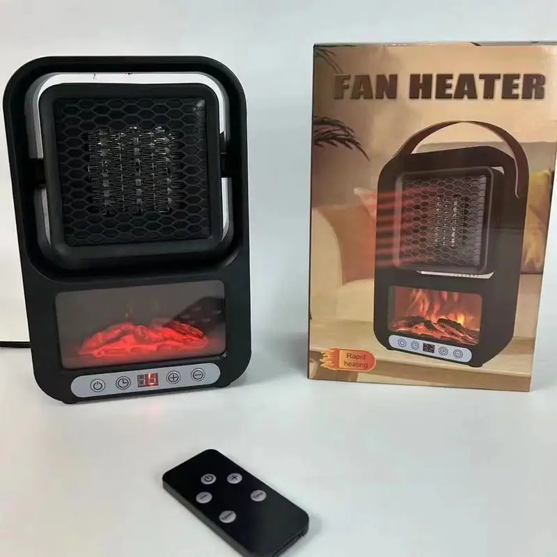 

Миниатюрный Электрический обогреватель для камина, вентилятор с имитацией углеродного пламени, тепловой вентилятор, портативный Настольный радиатор, устройство для обогрева