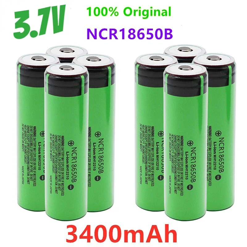 

New Original NCR18650B 3.7v 3400mAh 18650 Rechargeable Lithium Battery for Flashlight Batteries+Pointed