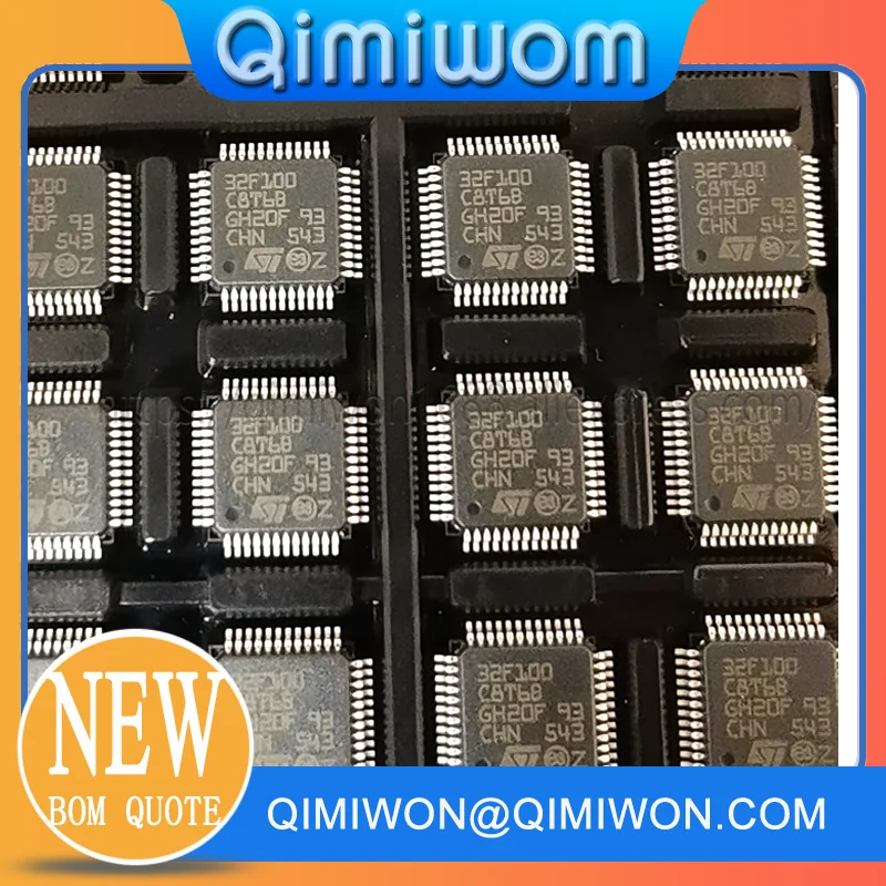 1 개/몫 STM32F100C8T6 STM32F100C8T6B STM32F100 LQFP-48 재고 있음