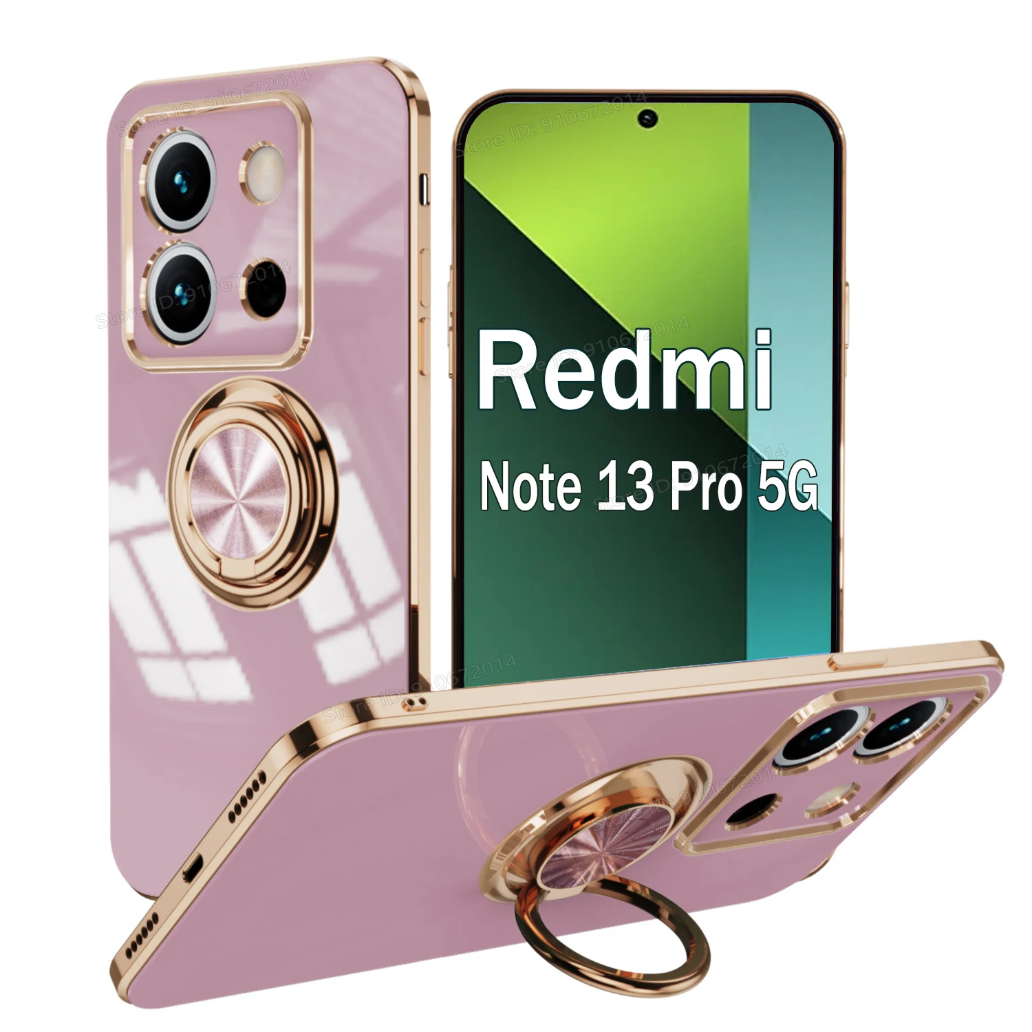 Elegant Plated Ring Holder Phone Case with Bracket