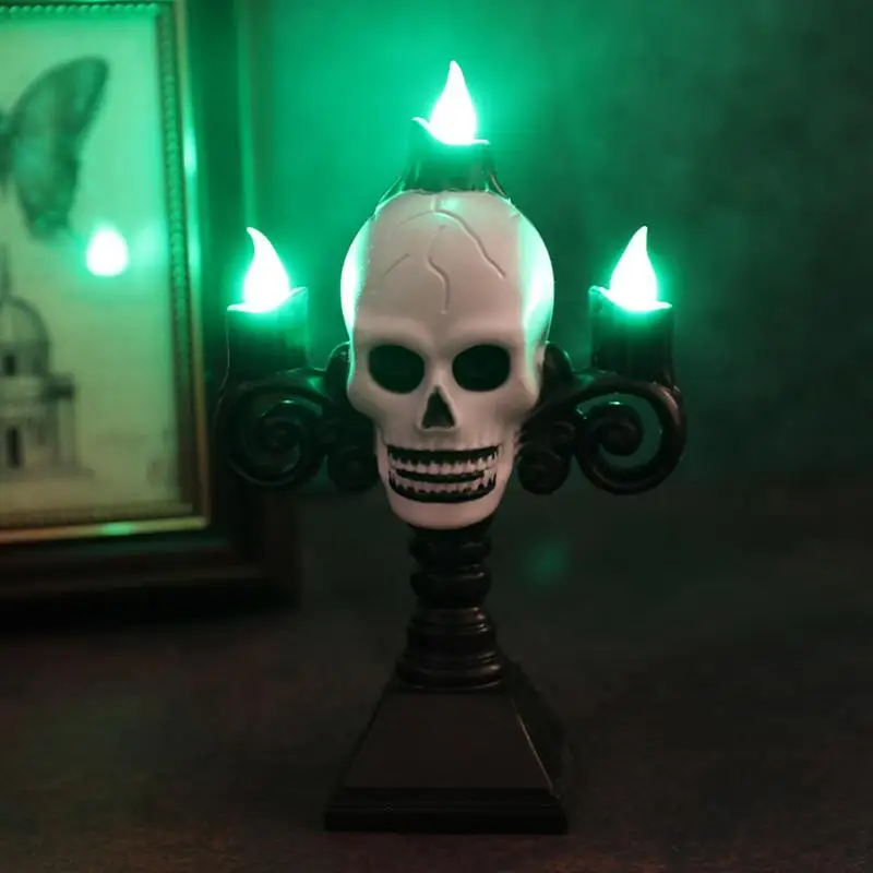 

Halloween Skull Candle Halloween Decor LED Skull Candle Realistic Flickering Flameless Candles For Indoor Outdoor Party Decor