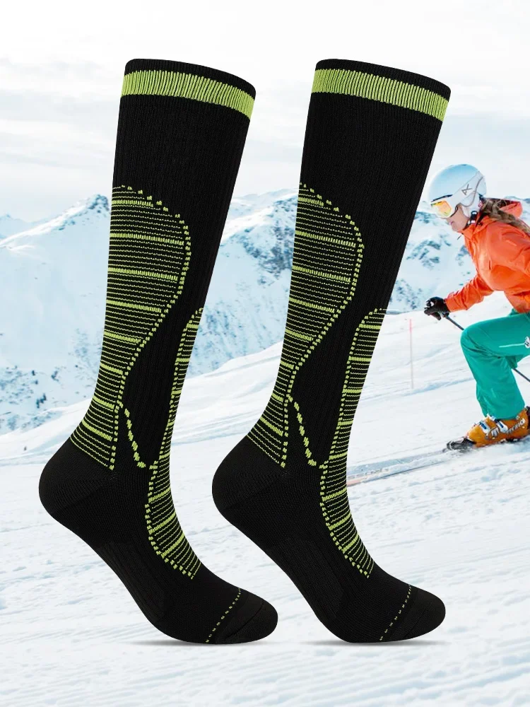 Kayak çorap tırmanma kamp spor bisiklet erkekler/kadınlar açık yürüyüş çorapları kalınlaşmak Terry sıcak diz yüksek uzun çorap